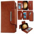 For Samsung Galaxy S23+ 5G Multifunctional 7-Card Wallet Leather Phone Case(Brown) - 1