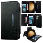 For Samsung Galaxy S23 5G Multifunctional 7-Card Wallet Leather Phone Case(Black) - 1
