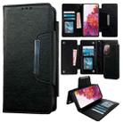 For Samsung Galaxy S20 FE Multifunctional 7-Card Wallet Leather Phone Case(Black) - 1