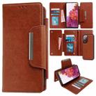For Samsung Galaxy S20 FE Multifunctional 7-Card Wallet Leather Phone Case(Brown) - 1