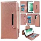 For Samsung Galaxy S22+ 5G Multifunctional 7-Card Wallet Leather Phone Case(Rose Gold) - 1