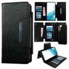 For Samsung Galaxy S22 5G Multifunctional 7-Card Wallet Leather Phone Case(Black) - 1