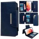 For Samsung Galaxy S21 5G Multifunctional 7-Card Wallet Leather Phone Case(Royal Blue) - 1