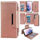 For Samsung Galaxy S21+ 5G Multifunctional 7-Card Wallet Leather Phone Case(Rose Gold) - 1