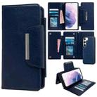 For Samsung Galaxy S21+ 5G Multifunctional 7-Card Wallet Leather Phone Case(Royal Blue) - 1