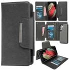 For Samsung Galaxy S21 Ultra 5G Multifunctional 7-Card Wallet Leather Phone Case(Grey) - 1