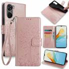For ZTE Axon 40 Lite 4G Tree & Deer Embossed Leather Phone Case(Rose Gold) - 1