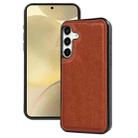 For Samsung Galaxy S24+ 5G Cowhide Texture Back Cover Phone Case(Brown) - 1