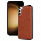 For Samsung Galaxy S23 5G Cowhide Texture Back Cover Phone Case(Brown) - 1