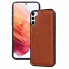 For Samsung Galaxy S21 5G Cowhide Texture Back Cover Phone Case(Brown) - 1