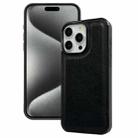 For iPhone 15 Pro Max Cowhide Texture Back Cover Phone Case(Black) - 1