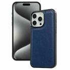 For iPhone 15 Pro Max Cowhide Texture Back Cover Phone Case(Royal Blue) - 1