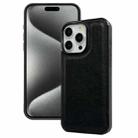 For iPhone 15 Pro Cowhide Texture Back Cover Phone Case(Black) - 1