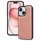 For iPhone 15 Plus Cowhide Texture Back Cover Phone Case(Rose Gold) - 1