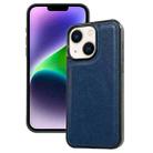 For iPhone 14 Plus Cowhide Texture Back Cover Phone Case(Royal Blue) - 1