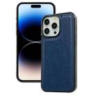 For iPhone 14 Pro Cowhide Texture Back Cover Phone Case(Royal Blue) - 1