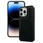 For iPhone 14 Pro Max Cowhide Texture Back Cover Phone Case(Black) - 1