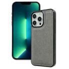 For iPhone 13 Pro Max Cowhide Texture Back Cover Phone Case(Grey) - 1