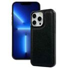 For iPhone 13 Pro Cowhide Texture Back Cover Phone Case(Black) - 1