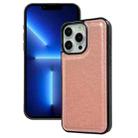 For iPhone 13 Pro Cowhide Texture Back Cover Phone Case(Rose Gold) - 1