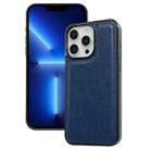 For iPhone 13 Pro Cowhide Texture Back Cover Phone Case(Royal Blue) - 1