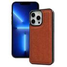 For iPhone 13 Pro Cowhide Texture Back Cover Phone Case(Brown) - 1