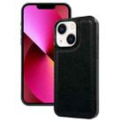 For iPhone 13 Cowhide Texture Back Cover Phone Case(Black) - 1