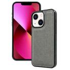 For iPhone 13 Cowhide Texture Back Cover Phone Case(Grey) - 1