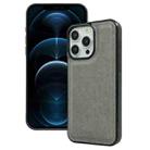 For iPhone 12 Pro Max Cowhide Texture Back Cover Phone Case(Grey) - 1