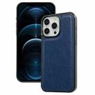 For iPhone 12 Pro Max Cowhide Texture Back Cover Phone Case(Royal Blue) - 1