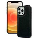 For iPhone 12 / 12 Pro Cowhide Texture Back Cover Phone Case(Black) - 1