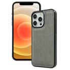 For iPhone 12 / 12 Pro Cowhide Texture Back Cover Phone Case(Grey) - 1