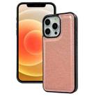 For iPhone 12 / 12 Pro Cowhide Texture Back Cover Phone Case(Rose Gold) - 1