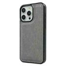 For iPhone 16 Pro Max Cowhide Texture Back Cover Phone Case(Grey) - 2