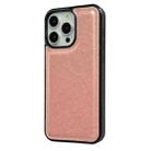 For iPhone 16 Pro Max Cowhide Texture Back Cover Phone Case(Rose Gold) - 2