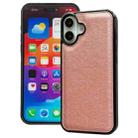 For iPhone 16 Plus Cowhide Texture Back Cover Phone Case(Rose Gold) - 1