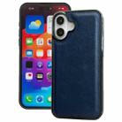 For iPhone 16 Plus Cowhide Texture Back Cover Phone Case(Royal Blue) - 1