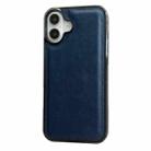 For iPhone 16 Plus Cowhide Texture Back Cover Phone Case(Royal Blue) - 2