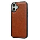 For iPhone 16 Plus Cowhide Texture Back Cover Phone Case(Brown) - 2