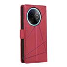 For vivo Y39 5G PU Genuine Leather Texture Embossed Line Phone Case(Red) - 3