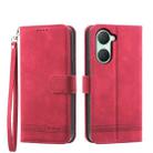 For vivo Y03 Dierfeng Dream Line TPU + PU Leather Phone Case(Red) - 1