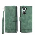 For vivo Y03 Dierfeng Dream Line TPU + PU Leather Phone Case(Green) - 1