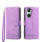 For vivo Y03 Dierfeng Dream Line TPU + PU Leather Phone Case(Purple) - 1