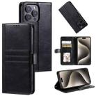 For iPhone 14 Pro Simple 6-Card Wallet Leather Phone Case(Black) - 1