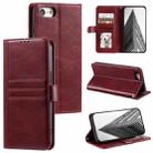 For iPhone 7 / 8 / SE 2022 Simple 6-Card Wallet Leather Phone Case(Wine Red) - 1