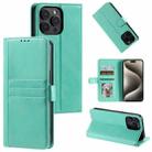 For iPhone 13 Pro Simple 6-Card Wallet Leather Phone Case(Green) - 1