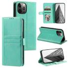 For iPhone 12 / 12 Pro Simple 6-Card Wallet Leather Phone Case(Green) - 1