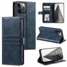 For iPhone 12 Pro Max Simple 6-Card Wallet Leather Phone Case(Navy Blue) - 1
