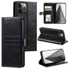 For iPhone 12 Pro Max Simple 6-Card Wallet Leather Phone Case(Black) - 1
