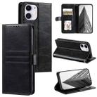 For iPhone 12 mini Simple 6-Card Wallet Leather Phone Case(Black) - 1